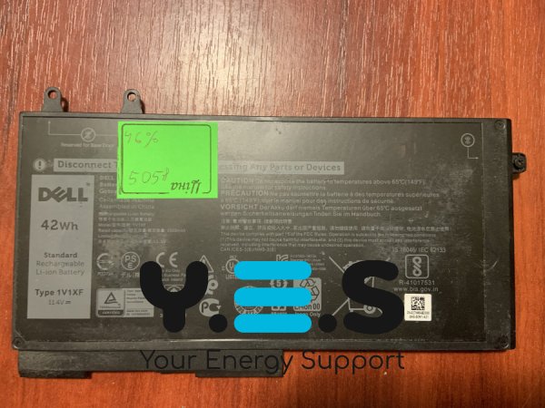 Акумулятор Dell 1V1XF/4GVMP B5058, знос 46%: Latitude 5401/5501/5411/5410/5511, Precision 3540/3550, Inspiron 7590/7591/7791 2-in-1 Original