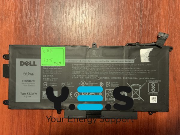 Акумулятор для ноутбуків Dell K5XWW (знос 60%) Latitude 5285/5289/L3180/7390 2-in-1, 71TG4/725KY/CFX97/0N18GG Original