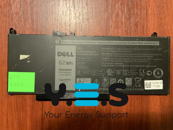Акумулятор DELL 6MT4T (знос 69%) для Latitude E5270/E5470/E5570, Precision M3510 Original