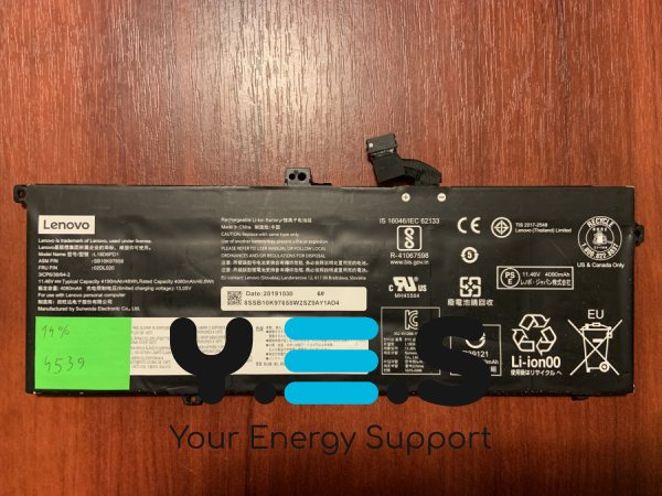 Акумулятор B4539 для Lenovo ThinkPad X390/X395/X13 Gen, SB10K97657/SB10T83166/5B10W13923, L18M6PD1/L18L6PD1/L18C6PD1, знос 14% Original