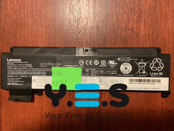 Батарея B4508 для Lenovo ThinkPad T460S/T470S, сумісна 00HW022/00HW023/00HW027, знос 43% Original