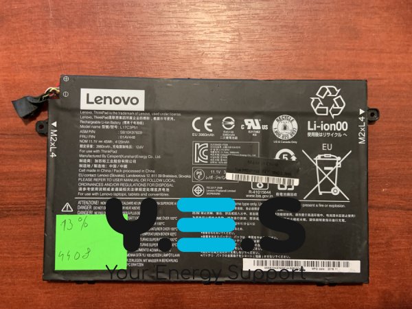 Акумулятор B4408 LENOVO L17L3P51 знос 13% для ThinkPad E480/E485/E490/E580/E585/E590/E595/E14 G1/E15 G1 Original