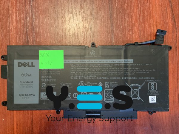 Акумулятор Dell K5XWW (знос 58%) для Latitude 5285/5289/L3180/7390 2-in-1, сумісн. 71TG4/725KY/CFX97/0N18GG Original