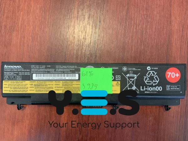 Акумулятор Lenovo 45N1001 (знос 61%) для ThinkPad L410/L412/L420/L430/L510/L512/L520/L530 T410/T410i/T420/T420i/T430/T430i/T510/T510i/T520/T520i/T530/T530i W510/W520/W530/W530i Original