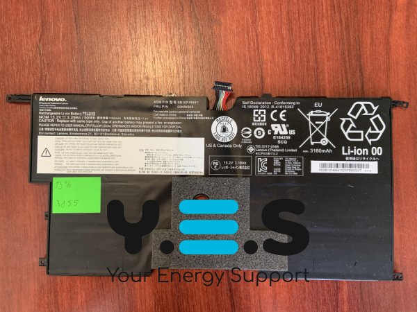 Акумулятор Lenovo 00HW003/SB10F46441 (знос 13%) для ThinkPad X1 Carbon Gen3 (20BS/20BT) Original