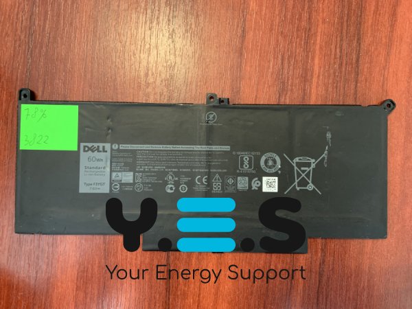 Акумулятор DELL F3YGT (знос 78%) для Latitude 7280/7290/7380/7390/7480/7490, E7280/E7290/E7380/E7480 Original