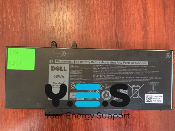 Акумулятор DELL 4GVMP (знос 73%) для Latitude 5400/5500, Precision 3540, Inspiron 2‑in‑1 7590/7591/7791 Original