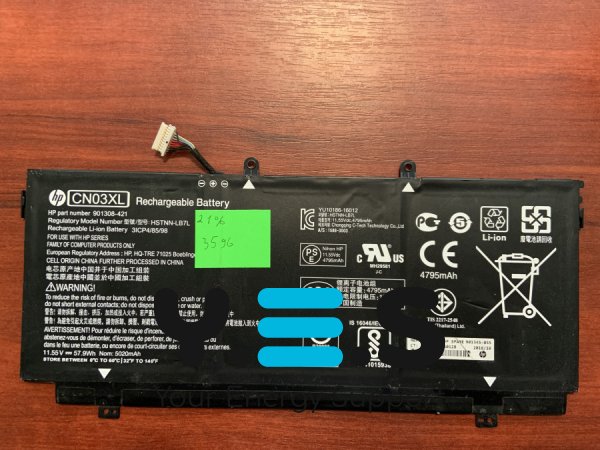 Акумулятор HP CN03XL (знос 21%) для Spectre x360 13-AC, 13-AB, 13-W (SH03XL/HSTNN-LB7L/859026-421/859356-855/TPN-Q178) Original