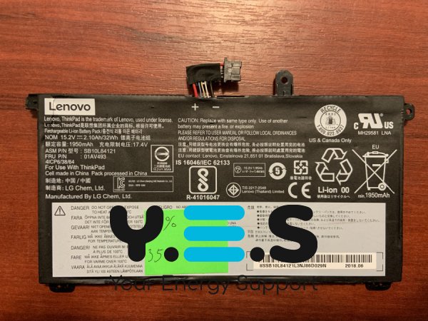 Акумулятор Lenovo SB10L84121 (знос 48%) для ThinkPad T570 T580 P51s P52s 00UR890-892 01AV493