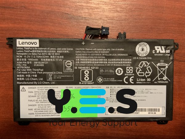 Акумулятор Lenovo SB10L84121 (00UR890/00UR891/00UR892/01AV493) знос 31% для ThinkPad T570 T580 P51s P52s