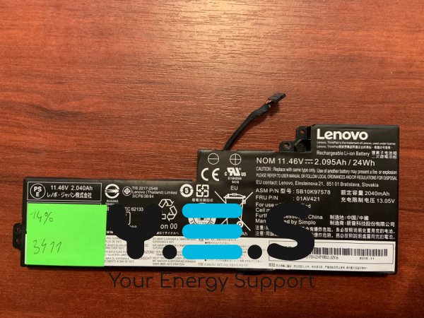 Акумулятор для Lenovo ThinkPad T470/T480/A475/A485/A285 (SB10K97578, знос 14%) сумісн. 01AV419/420/421/489, SB10K97576/577/580