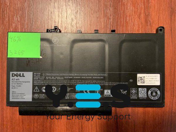 Акумулятор Dell 7CJRC (знос 46%) для Latitude E7260/E7270/E7470, сумісний J60J5 R1V85 451-BBSX/BBSY/BBSU MC34Y 242WD 0MC34Y GG4FM R97YT IW2Y2
