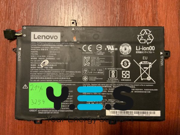 Акумулятор Lenovo L17C3P52 (знос 21%) для ThinkPad L14/L480/L490/L580, SB10K97610, 01AV463, L17M3P53