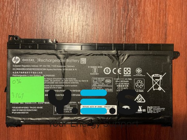 Акумулятор HP BI03XL, знос 0%, для Stream 14-AX, 13-U, 14-CB