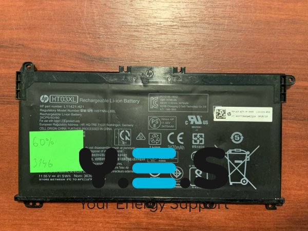 Акумулятор HP HT03XL (3146), знос 60% для Pavilion 14-CE/15-CS/15-DA/17-BY, 250/255 G7