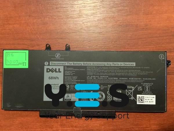 Акумулятор Dell 3009 3HWPP (знос 75%) Latitude 5401/5501/5411/5410/5511/3541, Precision 3540/3550, Inspiron 7590/7591/7791 2-in-1, p/n 4GVMP/1V1XF