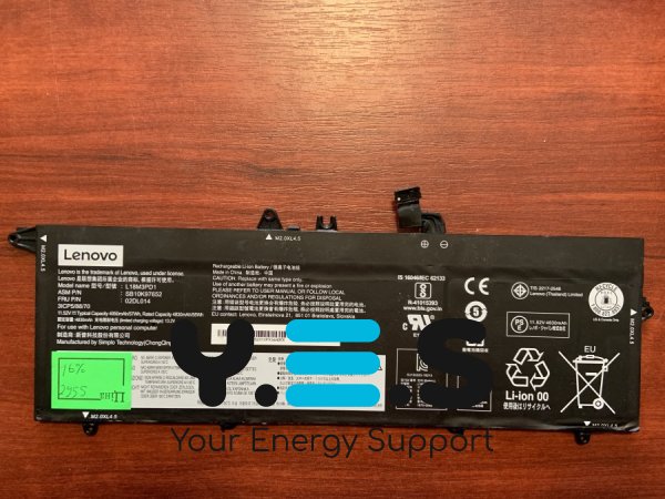 Акумулятор Lenovo L18M3PD1 (0% знос) для ThinkPad T14S/T490S/T495S; сумісн.: 02DL013/02DL014/02DL016/L18C3PD1/L18L3PD1/L18M3PD1/L18M3PD2/SB10K97651/SB10K97652/SB10K97654/T14S-20T0/20T1/T490S/20NX/20NY/T495S/20QJ/20QK