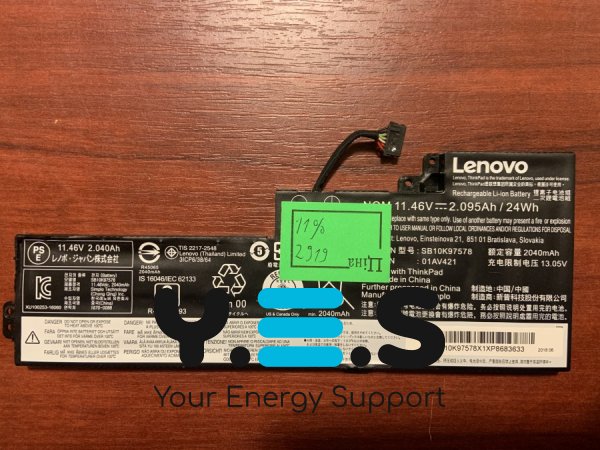 Акумулятор Lenovo SB10K97578 (знос 16%) для ThinkPad T470/T480/A475/A485/A285, сумісн. 01AV419/01AV420/01AV421/01AV489, SB10K97576/77/80