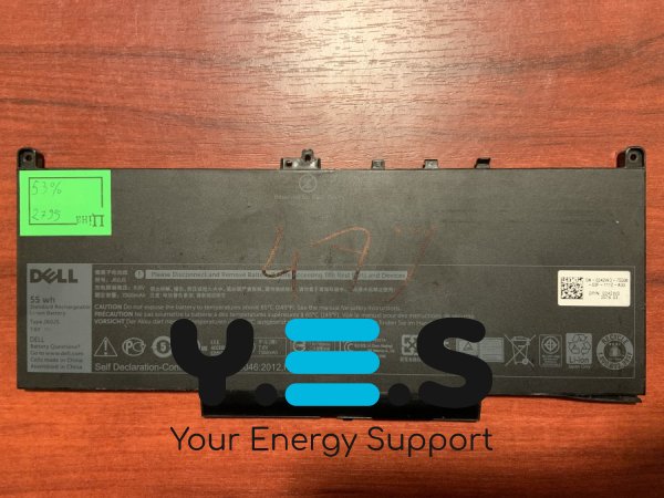 Акумулятор Dell J60J5 (знос 53%) для Latitude E7260/E7270/E7470/E7475; коди R1V85 MC34Y 242WD тощо