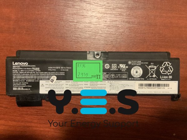 Акумулятор для Lenovo ThinkPad T460S, T470S (SB10J79003), сумісний 00HW022/00HW023/00HW027, знос 75%