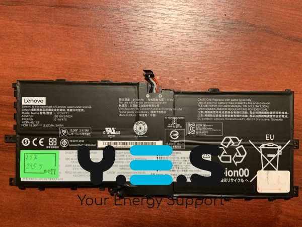 Акумулятор LENOVO L17C4P71 (знос 25%) для ThinkPad X1 Yoga 3rd Gen, сумісн.: 01AV474/01AV475/01AV499/02DL003/L17C4P71/L17M4P71/L17M4P73/SB10K97623/SB10K97624/SB10K97639
