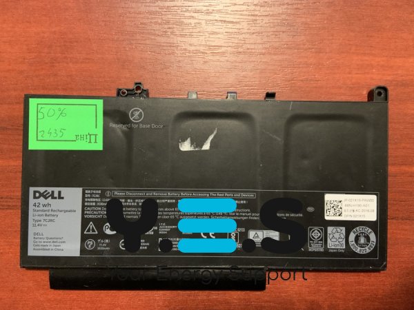 Акумулятор 7CJRC для Dell Latitude E7260/E7270/E7470, знос 50% (J60J5 R1V85 451-BBSX/BBSY/BBSU MC34Y 242WD 0MC34Y GG4FM R97YT IW2Y2)