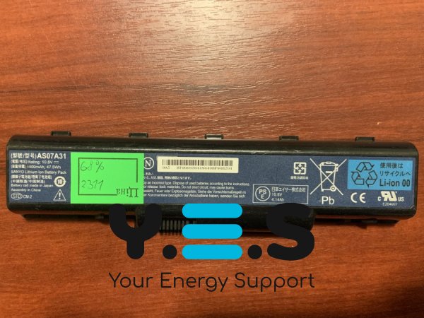 Акумулятор Acer AS07A31 (знос 68%) для eMachines G625/G627/G630/G725/E725/E627/E527/E430/E640G/E630/E625/G430/E525/E727