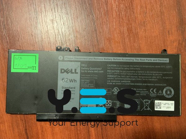 Акумулятор Dell 6MT4T (знос 68%), Latitude E5270/E5470/E5570, Precision M3510, без 2 кришок (ззаду)