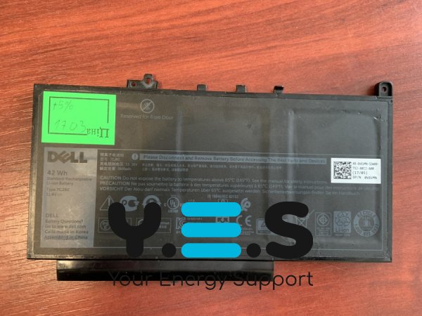 Акумулятор для Dell Latitude E7260/E7270/E7470 (7CJRC), знос 75%, сумісн. J60J5 R1V85 451-BBSX/BBSY/BBSU MC34Y 242WD 0MC34Y GG4FM R97YT IW2Y2