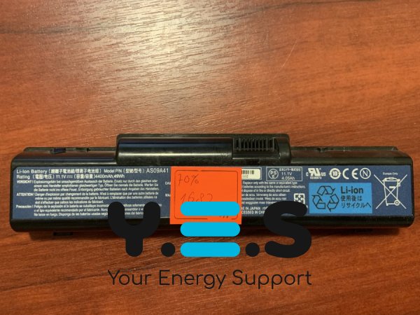 Акумулятор ACER AS09A41 (знос 70%) для Emachines G625/G627/G630/G725, E725/E627/E527/E430/E640G/E630/E625/G430/E525/E727, Aspire 5732Z/5334/7315, TravelMate 4335, Gateway NV52/NV53/NV54/NV56/NV58/NV59/NV78/NV7802U, ID56/ID58, D525