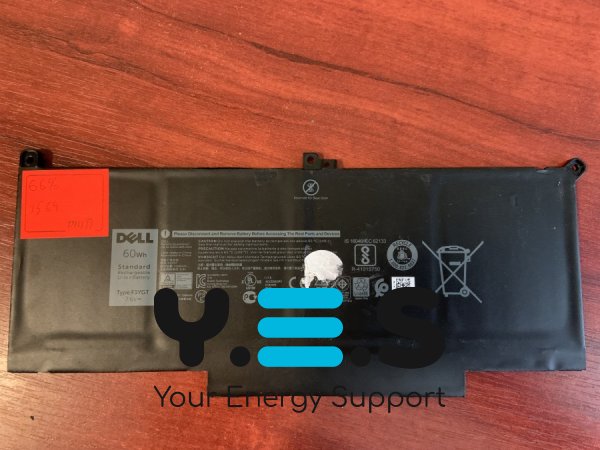 Акумулятор для Dell Latitude 7280/7290/7380/7390/7480/7490 (E7280/E7290/E7380/E7480), F3YGT, знос 66%