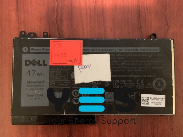 Акумулятор DELL NGGX5 (знос 78%) для Latitude E5270/E5470/M3510/E5570/E5550, сумісн. JY8DF NCVW8 O5TFCY OPYWG ORYXXH OVVXTW RDRH9 XKWC7 XWDK1