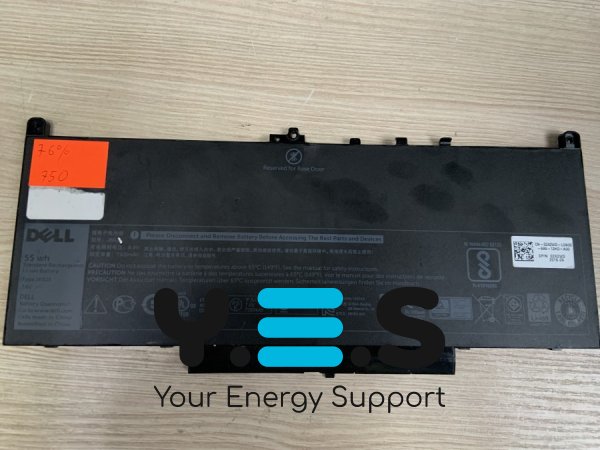 Акумулятор Dell J60J5 750 для Latitude E7260/E7270/E7470/E7472 (R1V85, MC34Y, 242WD), б/в, знос 76%