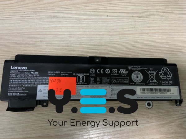 Акумулятор Lenovo SB10J79003 (знос 63%) для ThinkPad T460S, T470S; сумісн. 00HW022/00HW023/00HW030