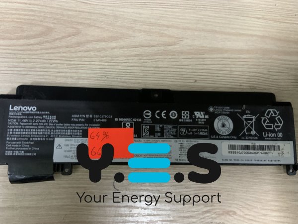 Акумулятор Lenovo SB10J79003 (знос 64%) для ThinkPad T460s/T470s, сумісний 00HW022/00HW023/00HW024