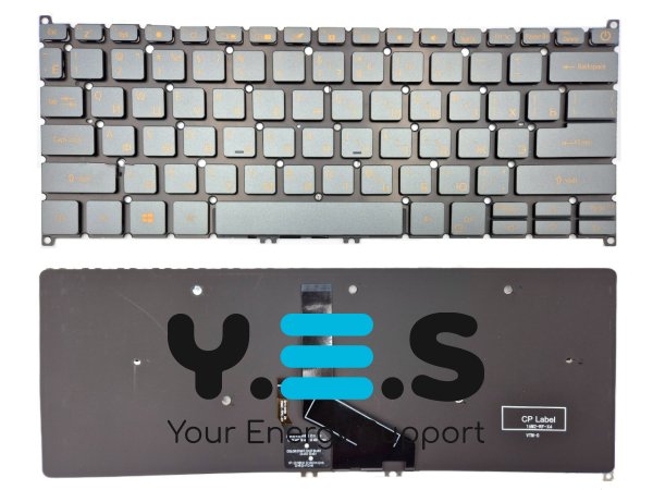Клавіатура з підсвіткою для Acer Swift 3 SF314-42/41/52/53/57/57G/59, Swift 5 SF514-52/52T/54G/54T RU Gray