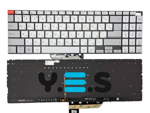 Клавіатура Asus Vivobook M3500/M7600/N7600/K6602Z/K6502V/N7601Z/M6500/K6500/K3500/K3502/X3500/K6500Z/X3500P, Gray, підсвітка, RU