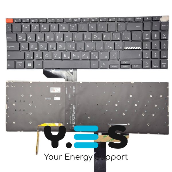 Клавіатура для Asus VivoBook M6501/K6501/K6501Z/K6501ZM, чорна RU, з підсвіткою