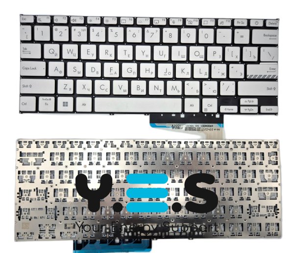 Клавіатура для ASUS X1404/X1404ZA/X1404VA/X1404VAP/M1404, RU, срібляста