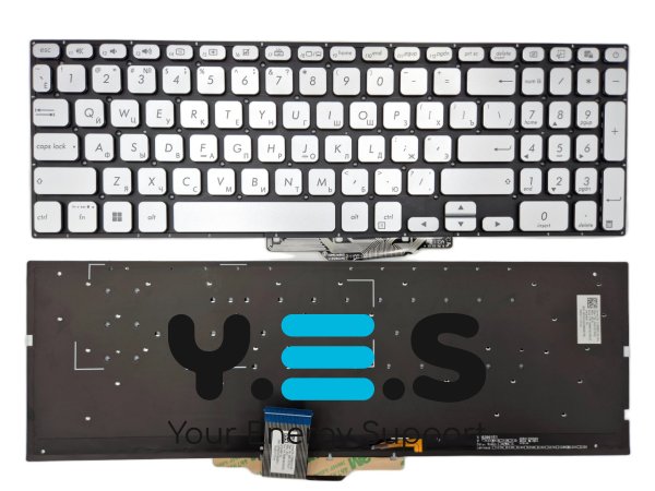 Клавіатура для ASUS X712 A712 F712 K712 M712 R712 S712, срібна, RU, з підсвіткою
