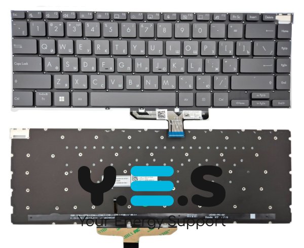 Клавіатура з підсвіткою для ASUS Zenbook 14X UX5400/UX5400E/UX5400EA/UX5400EG, чорна (RU)