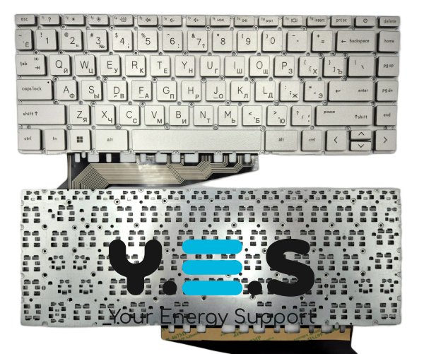 Клавіатура для HP Pavilion Aero 13-BE/13-BE0000/13-BE1000/13-BE2000, Silver, з підсвіткою (RU)