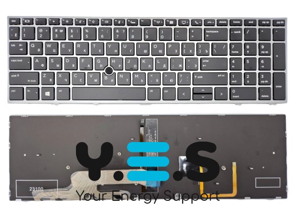 Клавіатура для HP ZBook 15 G5/G6, 17 G5/G6, RU, Black/Silver, з підсвіткою