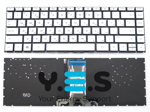 Клавіатура для HP Pavilion x360 14-CC/CE/CF/CK/CD/14M-CD/14T-CD/14-BA/14T-BA/14M-BA/14-BS/BK/14G-BR/BU, 240/245/246 G6, Silver, RU, підсвітка