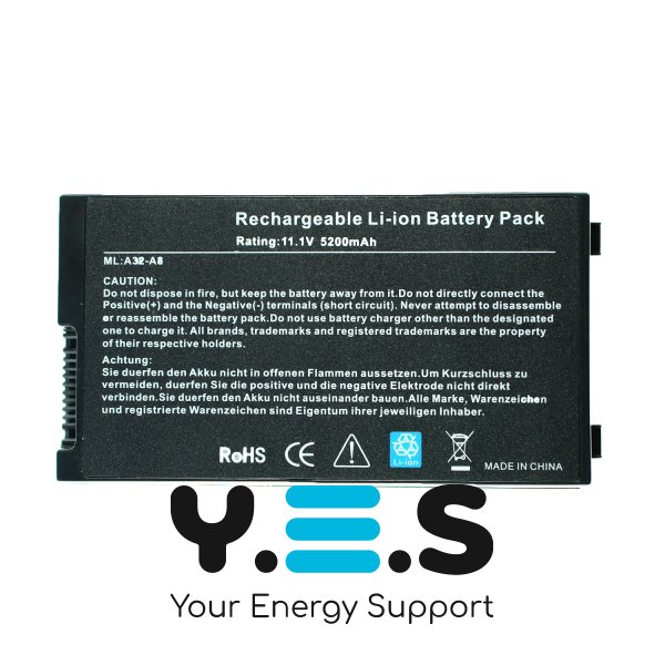 Акумулятор для ноутбука ASUS A32-F80 для A8/F8/F50/X60/X61/N80/N81/F80/F81/F83/X80/X81/X82/X85, 11.1V 5200mAh, чорний