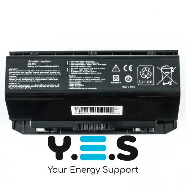 Акумулятор для ноутбука ASUS A42-G750 (G750JS/JW/JH/JM/JS/JZ) 15V 4400mAh 66Wh чорний