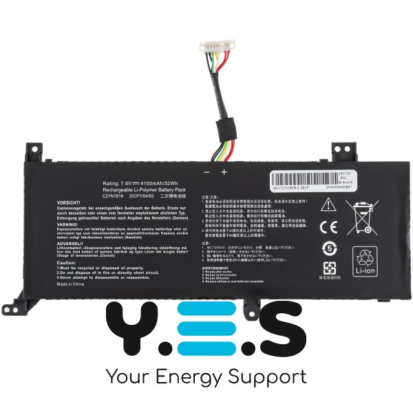 Акумулятор для ноутбука ASUS C21N1818-2 (X412UA, X415JA, X515JP, X515MA) 7.7V 4150mAh 32Wh Black