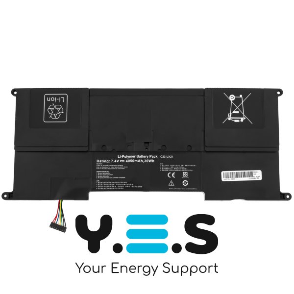 Акумулятор для ноутбука ASUS C23-UX21 (Zenbook UX21A, UX21E) 7.4V 4050mAh чорний