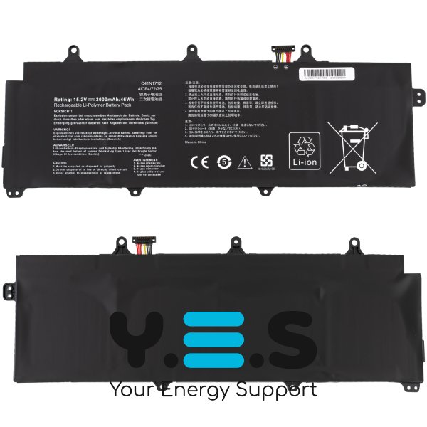 Акумулятор для ноутбука ASUS C41N1712 Zephyrus GX501VI/GX501VIK/GX501VSK 15.4V 3000mAh Black
