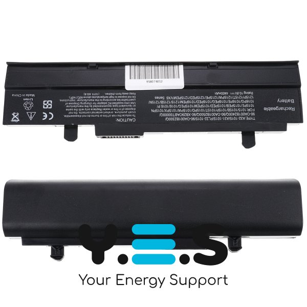Акумулятор для ноутбука ASUS Eee PC A31-1015 (1011/1015/1016/1215/VX6) 10.8V 4400mAh, чорний